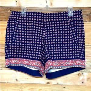 J. Crew size 6 Blue and Red Floral Print Chino City Fit 5” Inseam Shorts